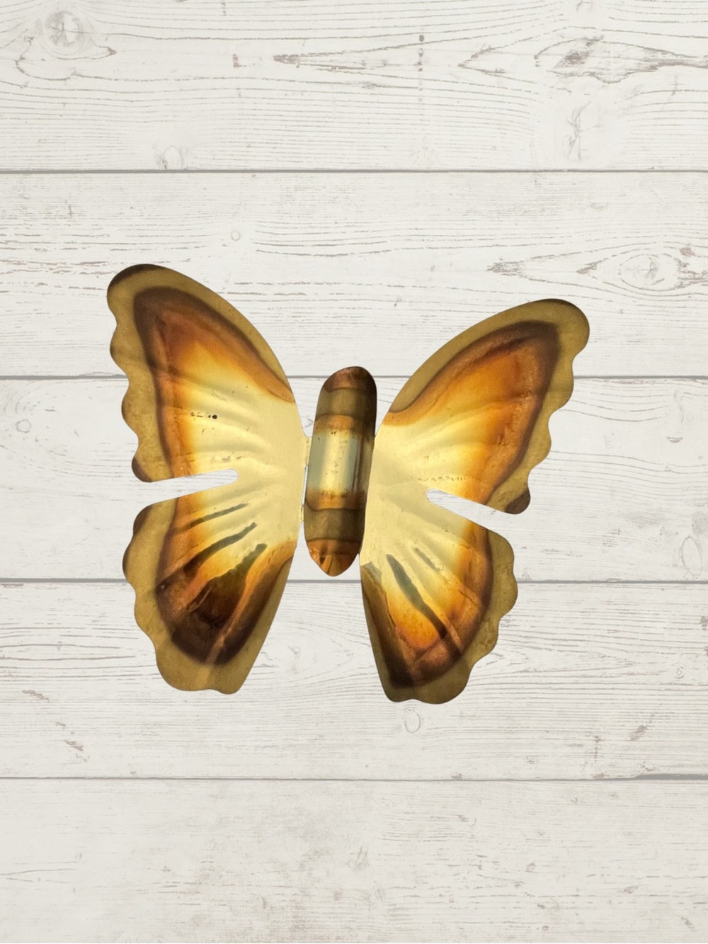 Vintage Brass Butterfly Wall Hanging Art Set of 3 Flame Treated 70s MCM Decor - Picture 4 of 11